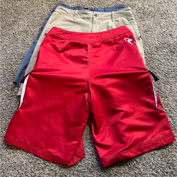 O'Neill Men's Hybrid Shorts - Vibrant Red, Classic Tan, Cool Gray Bundle - Picture 16 of 16